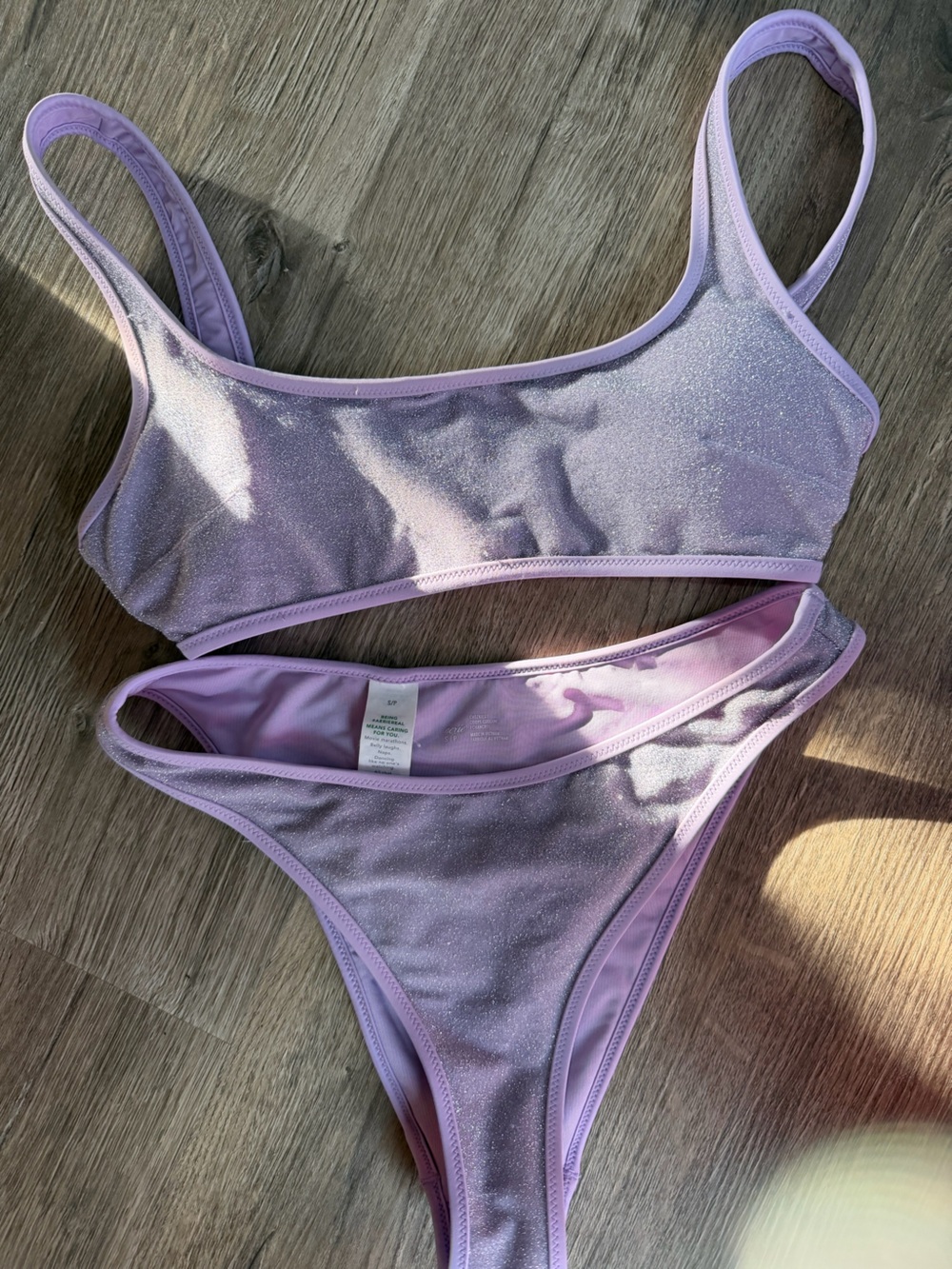 Aerie Lilac Shimmer Bikini Set - Sparkle Lilac